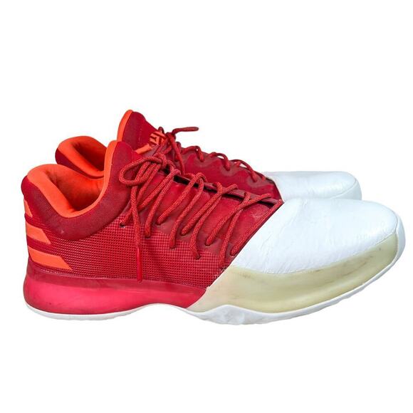Adidas Harden Vol. 1 Scarlet/White Basketball Sneakers Size 10.5 - Picture 4 of 6